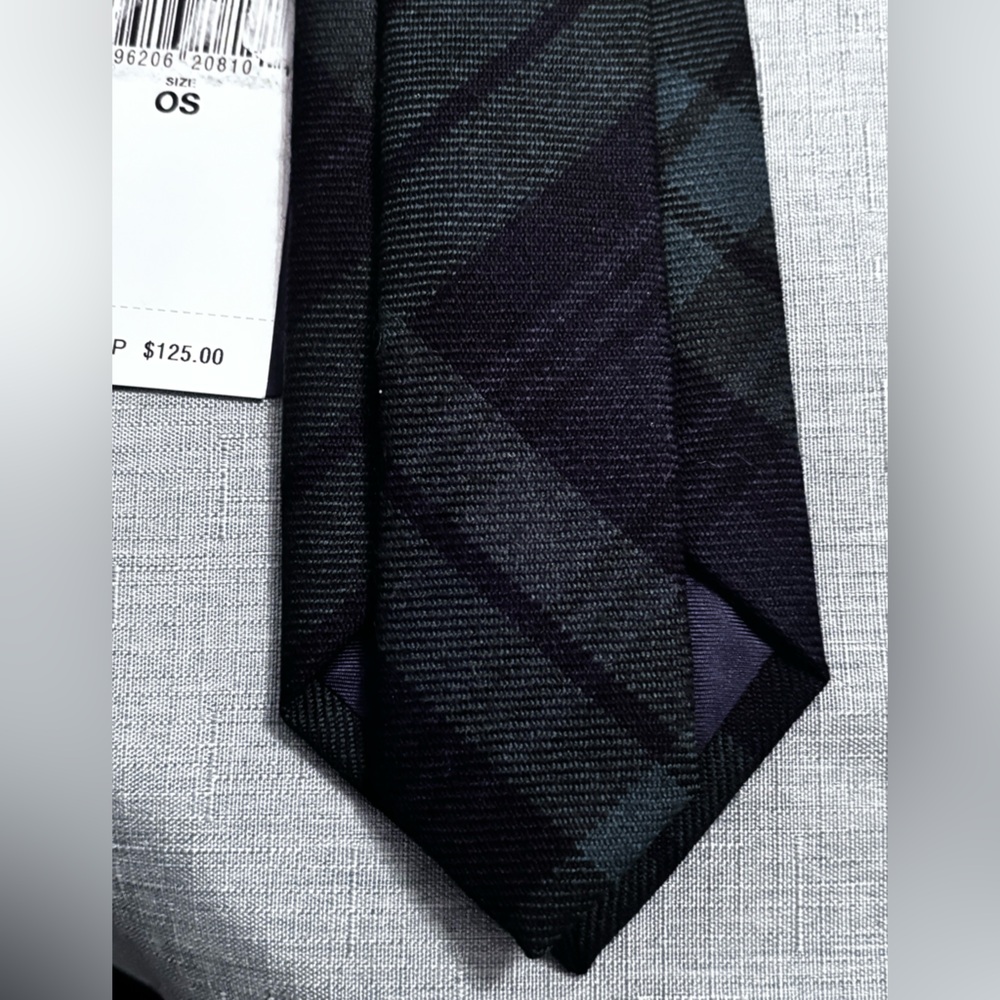 Polo Ralph Lauren Neckwear Core Black Watch Tartan Navy & Green Tie One Size - Picture 8 of 11